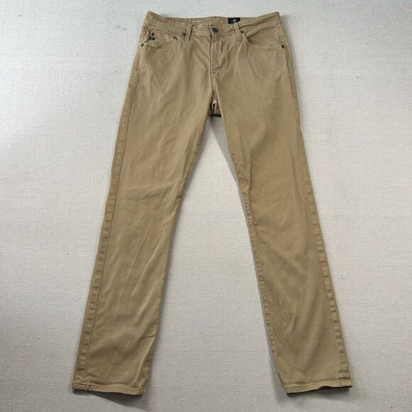 Vtg Adriano Goldschmied Pants Mens‎ 32x32 Everett Slim Straight Tan 5-Pocket - Picture 1 of 14